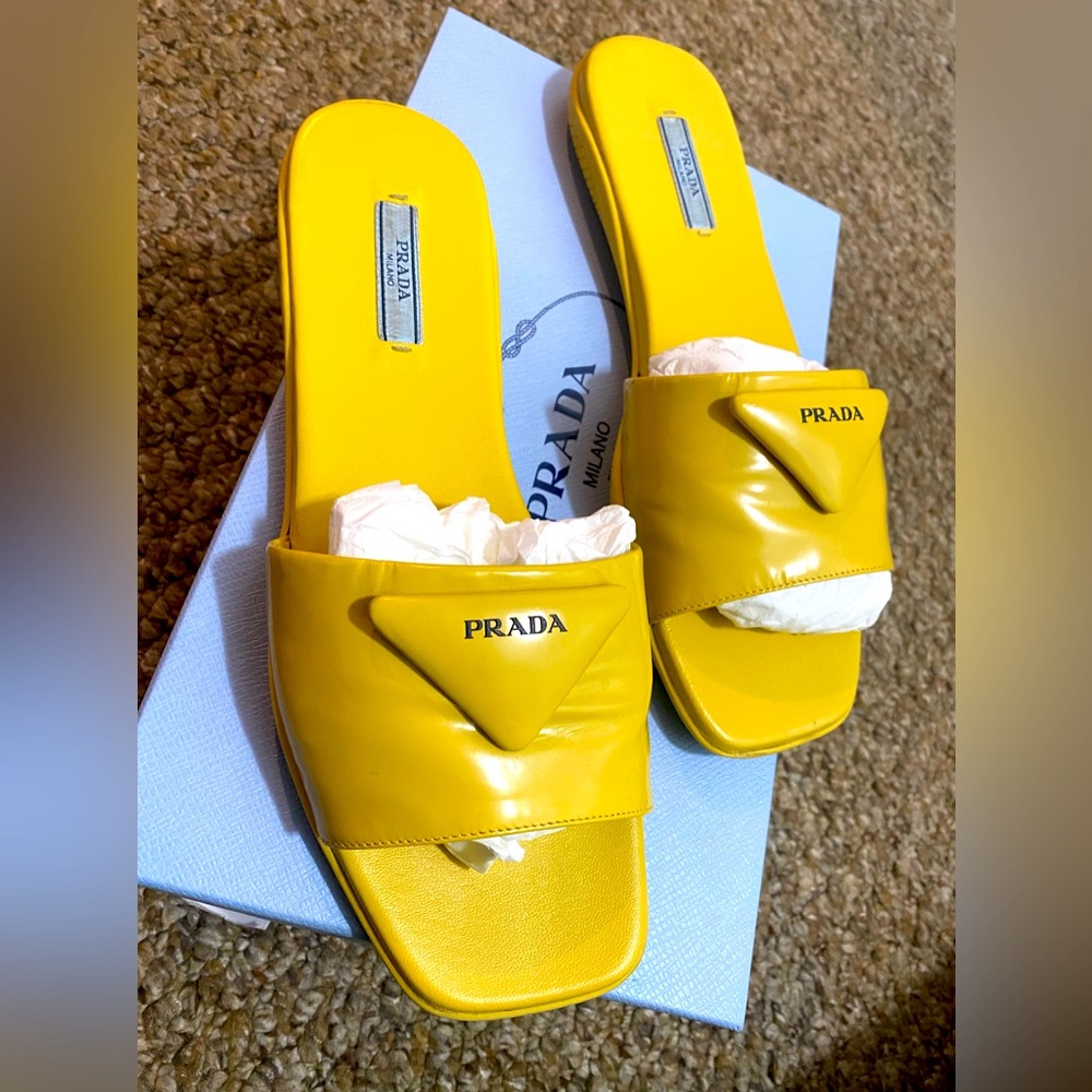 Prada sandals in the color yellow size US 8 (UK 39)
